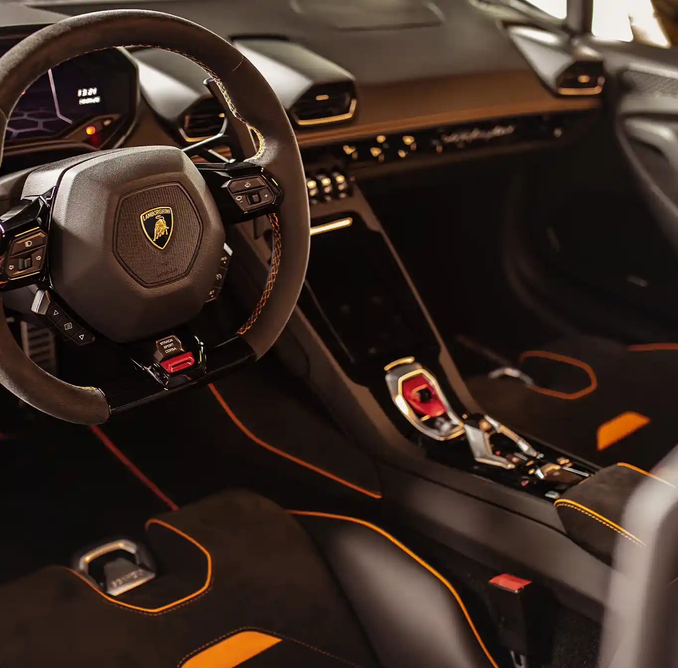 Interieur des Lamborghini Huracán EVO Spyder